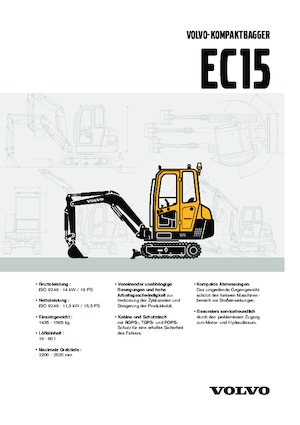 Mini excavatoare Volvo EC15 XR