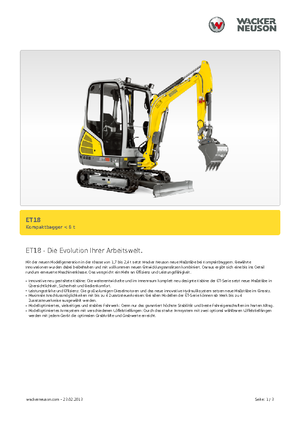 Mini excavatoare Wacker Neuson ET 18