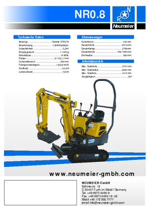 Mini excavatoare Neumeier NR 0.8