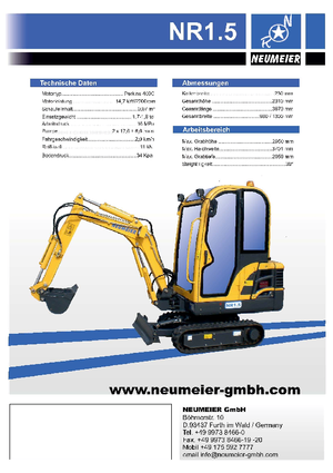 Mini excavatoare Neumeier NR 1.5