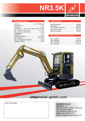 Mini excavatoare Neumeier NR 3.5 K