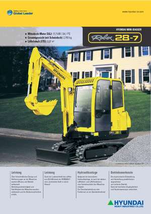 Mini excavatoare Hyundai R 28-7