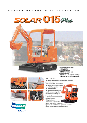 Mini excavatoare Doosan Solar 015 Plus