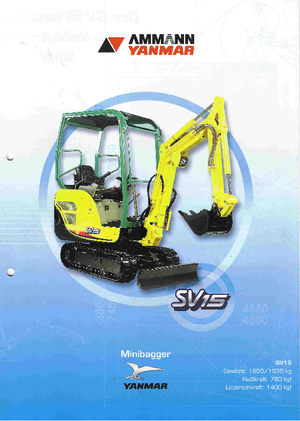 Mini excavatoare Yanmar SV 15