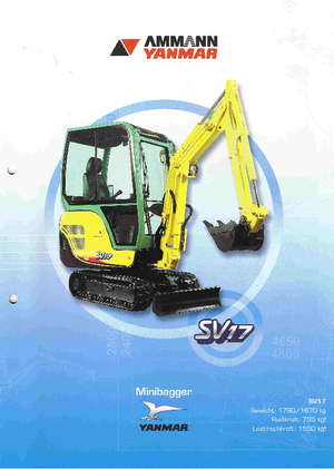 Mini excavatoare Yanmar SV17
