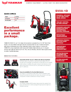 Mini excavatoare Yanmar SV08-1D