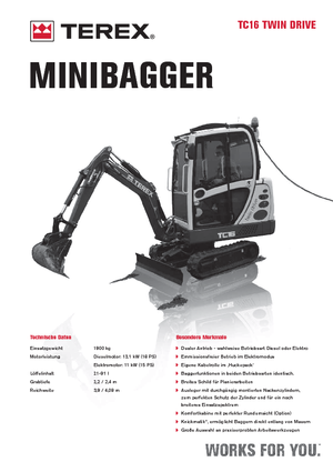 Mini excavatoare Terex TC 16 Twindrive