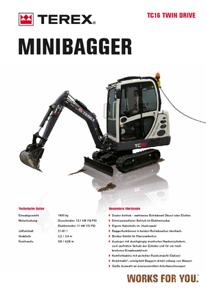 Mini excavatoare Terex TC 16 Twindrive