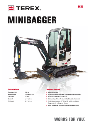 Mini excavatoare Terex TC 19 Z