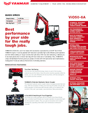 Mini excavatoare Yanmar ViO50-6A