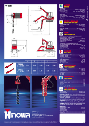 Mini excavatoare Hinowa VT 2500