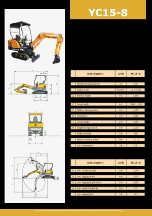 Mini excavatoare Yuchai YC15-8