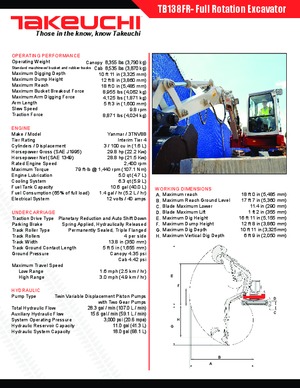 Mini excavatoare Takeuchi TB 138 FR