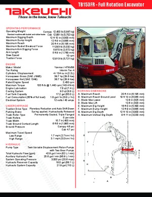 Mini excavatoare Takeuchi TB 153 FR