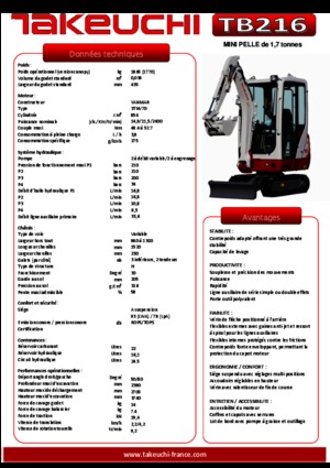 Mini excavatoare Takeuchi TB216S