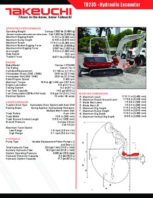 Mini excavatoare Takeuchi TB 235