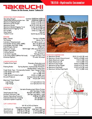 Mini excavatoare Takeuchi TB 250
