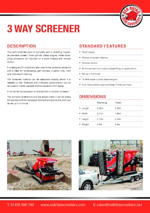 Stații de sortare mobile Red Rhino 3 WAY SCREENER