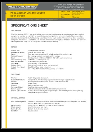 Stații de sortare mobile Pilot Crushtec DD7215