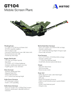 Stații de sortare mobile Astec GT104