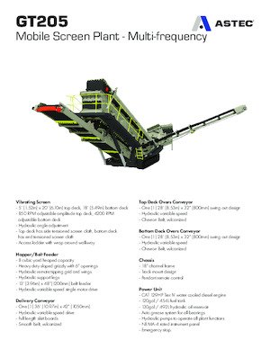 Stații de sortare mobile Astec GT205MF