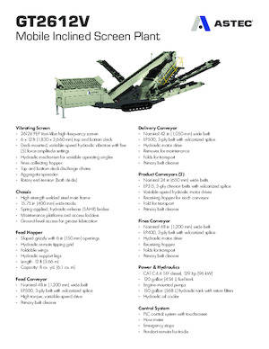 Stații de sortare mobile Astec GT2612V