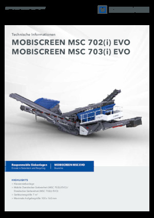 Stații de sortare mobile Kleemann MSC 702i EVO
