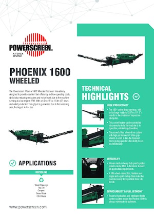 Stații de sortare mobile cu tambur Powerscreen Phoenix 1600