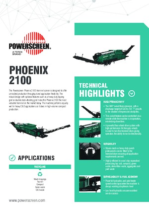 Stații de sortare mobile cu tambur Powerscreen Phoenix 2100