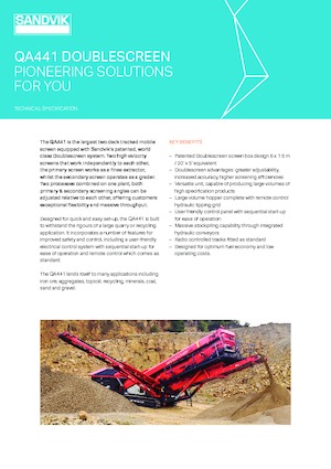 Stații de sortare mobile Sandvik QA 441