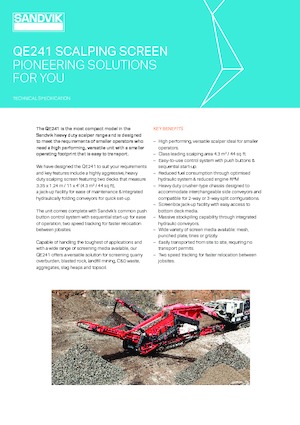 Stații de sortare mobile Sandvik QE241