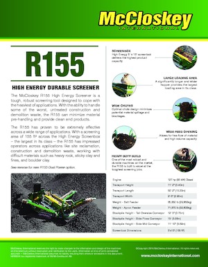 Stații de sortare mobile McCloskey R155