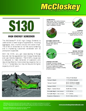 Stații de sortare mobile McCloskey S130