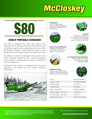 Stații de sortare mobile McCloskey S80