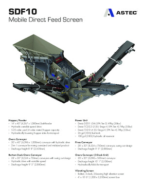 Stații de sortare mobile Astec SDF10