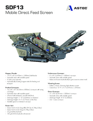 Stații de sortare mobile Astec SDF13