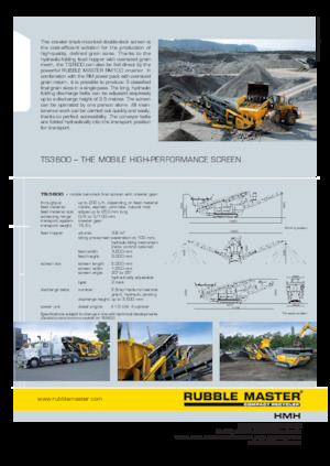 Stații de sortare mobile Rubble Master TS3600
