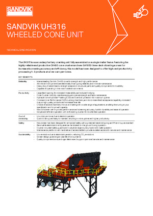 Stații de sortare mobile Sandvik UH316