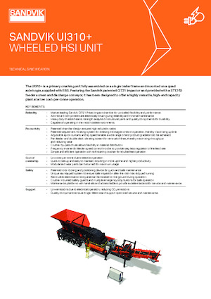 Stații de sortare mobile Sandvik UI310+ HSI