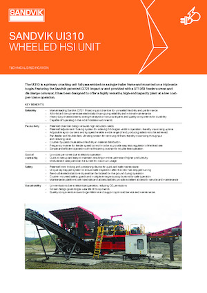 Stații de sortare mobile Sandvik UI310 HSI