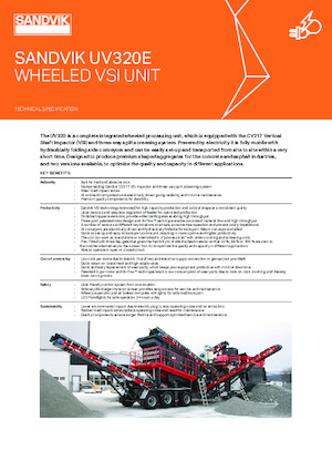 Stații de sortare mobile Sandvik UV320E VSI
