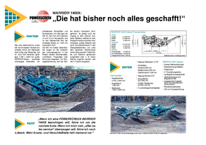 Stații de sortare mobile Powerscreen Warrior 1400 X