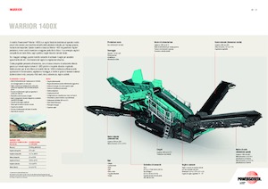 Stații de sortare mobile Powerscreen Warrior 1400X