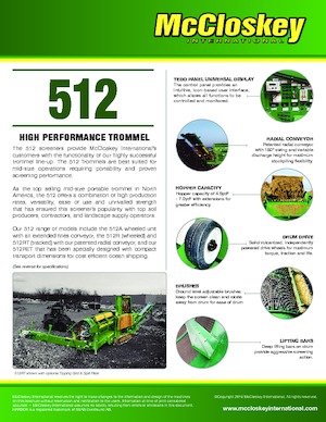 Stații de sortare mobile cu tambur McCloskey 512RT