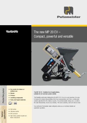 Pompe de amestecare mortar Putzmeister MP 20 EV