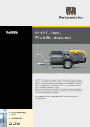 Pompe transportoare cu șurub Putzmeister SP 11 THF Komfort