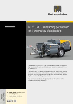 Pompe transportoare cu șurub Putzmeister SP 11 TMR