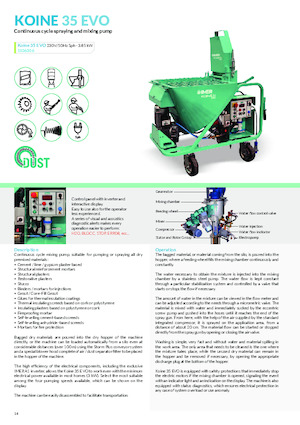 Mașini de pulverizat si transport mortar Imer Koine 35 G Evo