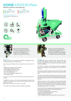 Mașini de pulverizat si transport mortar Imer Koine 4 Evo Hi-Flow