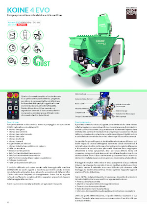 Mașini de pulverizat si transport mortar Imer Koine 4 Evo